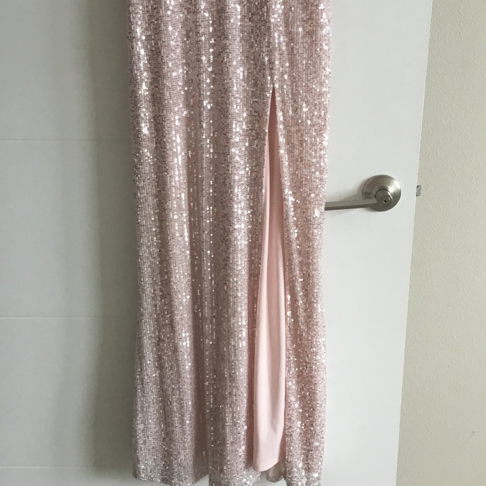 Speechless Blush Sequin Maxi Dress - Picture 3 of 7